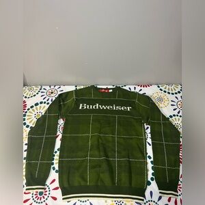 Shinesty Budweiser Green Plaid Sweater Size: S